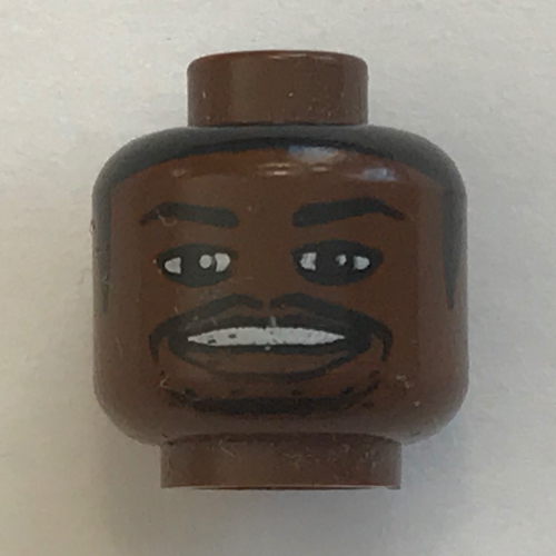 Minifig Head NBA Paul Pierce Print [Blocked Open Stud] Brown