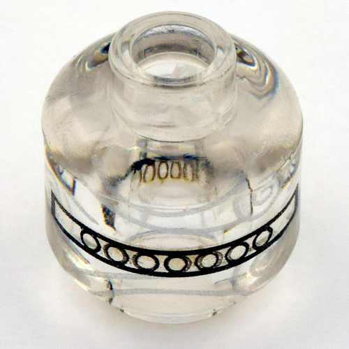 Minifig Head (No Face), Remembrall Band Print Trans-Clear