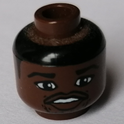 Minifig Head NBA Jalen Rose Print [Blocked Open Stud] Braun