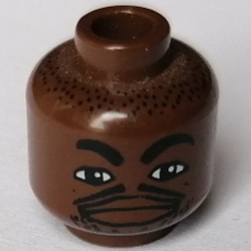 Minifig Head NBA Kevin Garnett Print [Blocked Open Stud] Brown