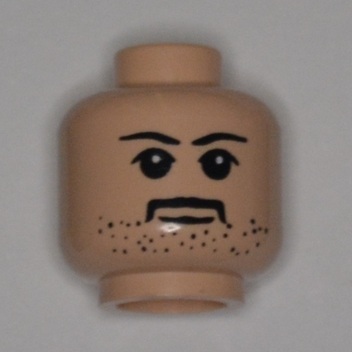 Minifig Head Sirius Black, Moustache with Eyebrows, White Pupils, and Stubble Print Hellnougat