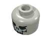 Minifig Head Skeleton, Evil Skull Print Glow In Dark Opaque