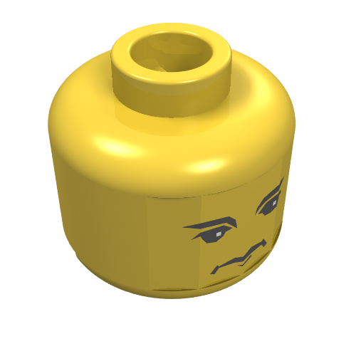 Minifig Head Ron Weasley / Vincent Crabbe, Dual Sided Print [Blocked Open Stud] Yellow