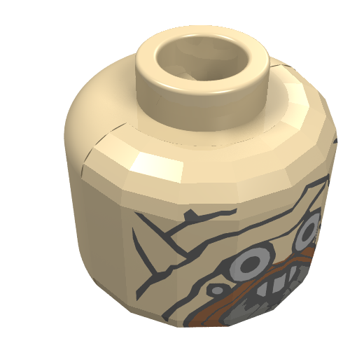 Minifig Head Tusken Raider, Mask, Goggles, Wrap Print [Blocked Open Stud] Beige