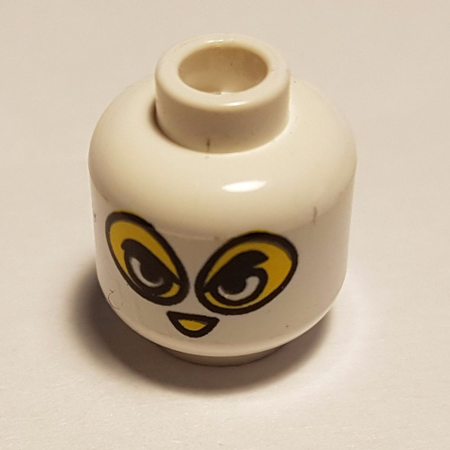 Minifig Head, Balaclava with Separate Eyes and Nose Holes Print [Blocked Open Stud] White