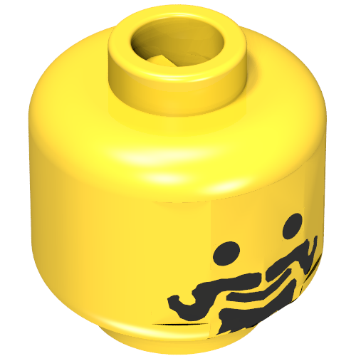 Minifig Head Cavalry / King / Forestman, Moustache Curly, Spiky Beard under Mouth Print [Blocked Open Stud] Gelb