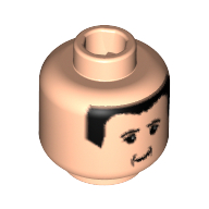 Minifig Head Male Ferrari M. Schumacher Print [Blocked Open Stud] Hellnougat