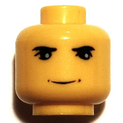 Minifig Head Rubeus Hagrid, Eyebrows, Slight Smile Print [Blocked Open Stud] Gelb