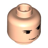 Minifig Head Rubeus Hagrid, Eyebrows, Slight Smile Print [Blocked Open Stud] Hellnougat