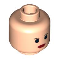 Minifig Head Princess Leia / Mon Mothma, Red Lips Small Eyebrows Print Hellnougat