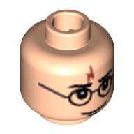 Minifig Head Harry Potter, Glasses, Lightning Bolt Scar, Eyebrows Print Hellnougat