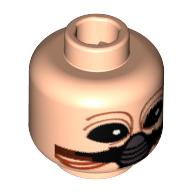 Minifig Head Ten Numb, Large Black Eyes, Breathing Apparatus Print [Blocked Open Stud] Hellnougat