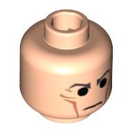 Minifig Head Grand Moff Tarkin, Cheek Lines, Dark Bluish Gray Stern Eyebrows Print [Blocked Open Stud] in 