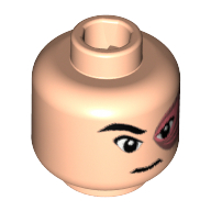 Minifig Head Prince Zuko (Avatar), Scarred Left Eye, Ponytail on Back Print [Blocked Open Stud] Light Nougat
