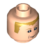 Minifig Head Male Ferrari K. Raikkonen Print [Blocked Open Stud] Light Nougat