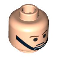 Minifig Head Rebel Trooper / Imperial Trooper, Brown Eyebrows and Black Chin Strap Print Hellnougat