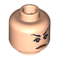 Minifig Head Irina Spalko, Peach Lips, Stern Eyebrows, White Pupils Print Hellnougat