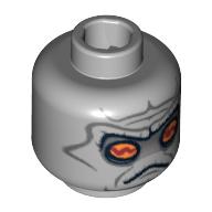 Minifig Head Nute Gunray, Neimoidian Gray Facial Lines Print [Blocked Open Stud] Light Bluish Gray