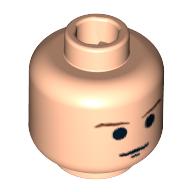 Minifig Head Luke Skywalker / Obi-Wan Kenobi, Brown Eyebrows and Chin Dimple Print [Blocked Open Stud] Hellnougat