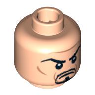 Minifig Head Nizam, Goatee, Arched Eyebrows Print [Blocked Open Stud] Hellnougat