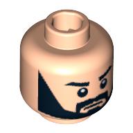 Minifig Head Asoka, Full Beard, Thick Eyebrows Print Hellnougat