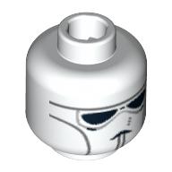 Minifig Head Clone Pilot, Face Mask Print [Blocked Open Stud] White
