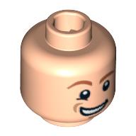 Minifig Head Fred / George Weasley, Dual Sided, Closed Mouth / Open Mouth Smile Print [Blocked Open Stud] Hellnougat