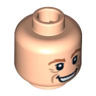 Minifig Head Arthur Weasley, Brown Eyebrows, Wrinkles, Wide Smile Print [Blocked Open Stud] Light Nougat