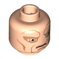 Minifig Head Saesee Tiin, Large Eyes and Cheek Lines Print [Blocked Open Stud] Hellnougat