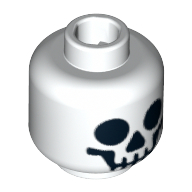 Minifig Head Skeleton, Standard Skull Print White