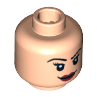 Minifig Head Wonder Woman, Eyelashes and Red Lips, Smile / Angry Print Hellnougat