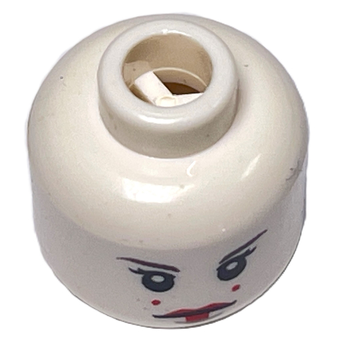 Minifig Head Padme Amidala (Queen), Red Lips, Eyelashes, 2 Red Dots on Cheeks Print White