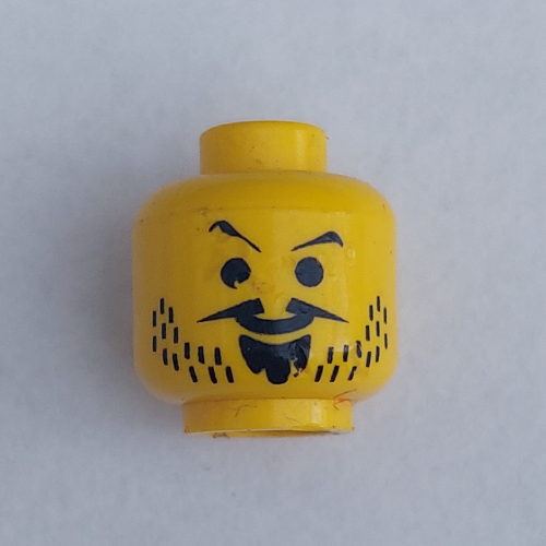 Minifig Head Imperial Armada, Moustache Pointed, Goatee and Stubble Print Yellow