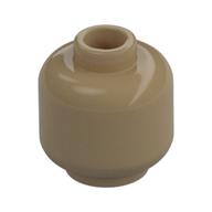 Minifig Head [Plain] [Hollow Stud] Dunkelbeige