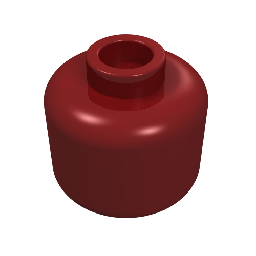 Minifig Head [Plain] [Hollow Stud] Dark Red
