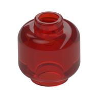 Minifig Head [Plain] [Hollow Stud] Trans-Red