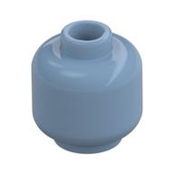 Minifig Head [Plain] [Hollow Stud] Sandblau