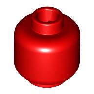 Minifig Head [Plain] [Hollow Stud] Red