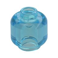 Minifig Head [Plain] [Hollow Stud] Trans-Light Blue