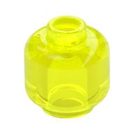 Minifig Head [Plain] [Hollow Stud] Trans-Neon Green