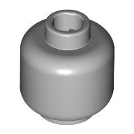Minifig Head [Plain] [Hollow Stud] Hellblaugrau