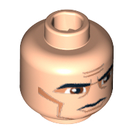 Minifig Head Clone Trooper, Thick Eyebrows, Large Eyes, Cheek Lines Print Hellnougat