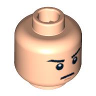 Minifig Head, Eyebrows, Orange Chin Dimple Print Hellnougat