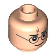 Minifig Head Harry Potter, Glasses, Lightning Bolt, Frowning / Smiling Print Hellnougat