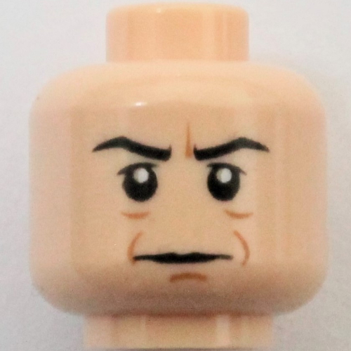 Minifig Head General Rieekan, Brown Lines and Crease Between Eyebrows Print Hellnougat