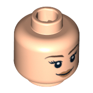 Minifig Head Hermione Granger, Dual Sided, Smile / Annoyed Print [Hollow Stud] Hellnougat
