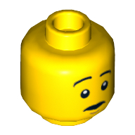 Minifig Head Soldier, Snarling / Raised Eyebrows Print in 