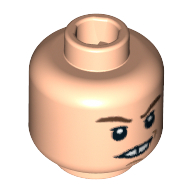 Minifig Head Neville Longbottom, Closed Mouth / Gritting Teeth Print Light Nougat