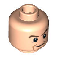 Minifig Head Gregory Goyle, Brown Eyebrows, Frown Print [Hollow Stud] Hellnougat