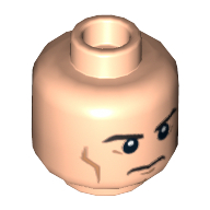 Minifig Head Superman, Eyebrows, Cheek Lines, Frown / Determined Print Hellnougat